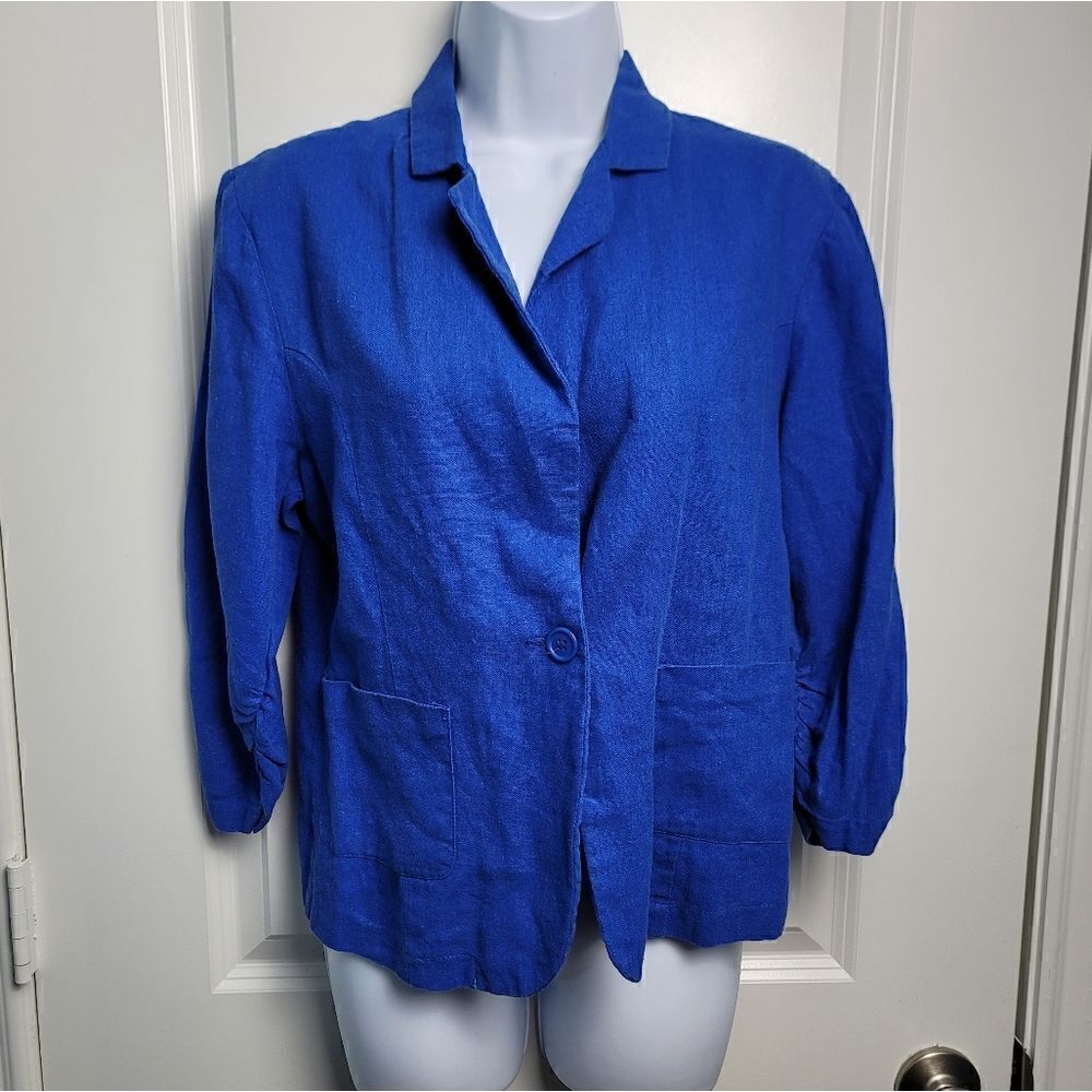 LAST KISS Ruched Sleeved Blazer